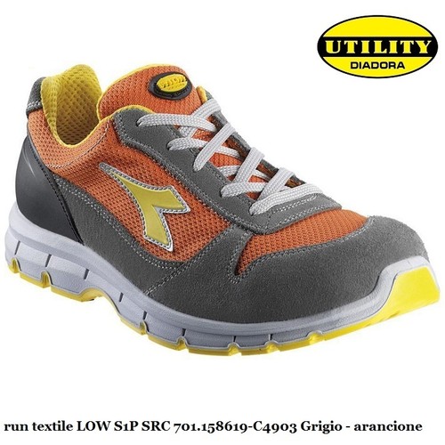 SCARPA ANTINFORTUNISTICA DIADORA RUN TEXTILE S1P SRC GRIGIO ARANCIONE C4903 | eBay
